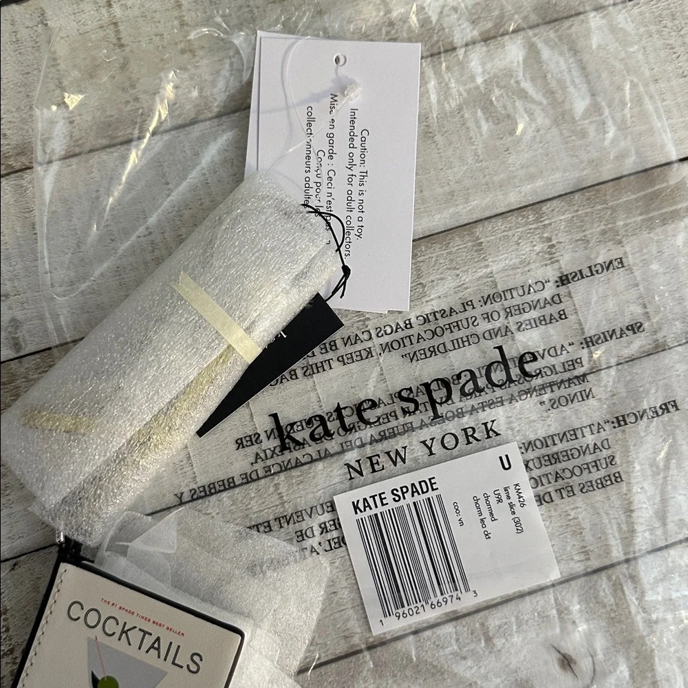 Nwt Kate spade cocktails recipe book bag charm - Picture 10 of 11